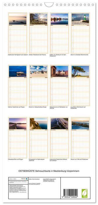 OSTSEEKÜSTE Sehnsuchtsorte in Mecklenburg-Vorpommern (CALVENDO Familienplaner 2026)