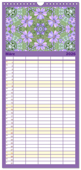 Blütenzauber im KALEIDOSKOP Familienplaner (CALVENDO Familienplaner 2026)