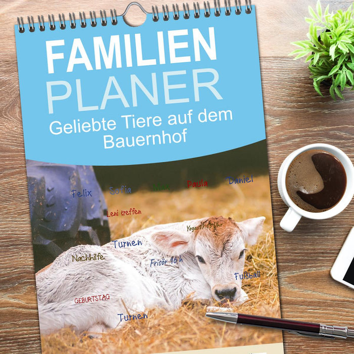Geliebte Tiere auf dem Bauernhof (CALVENDO Familienplaner 2026)