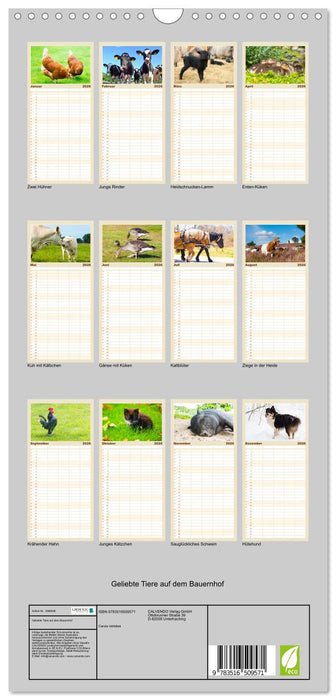 Geliebte Tiere auf dem Bauernhof (CALVENDO Familienplaner 2026)