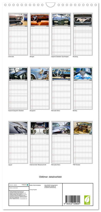 Oldtimer: detailverliebt (CALVENDO Familienplaner 2026)