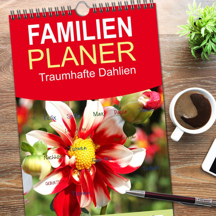 Traumhafte Dahlien (CALVENDO Familienplaner 2026)