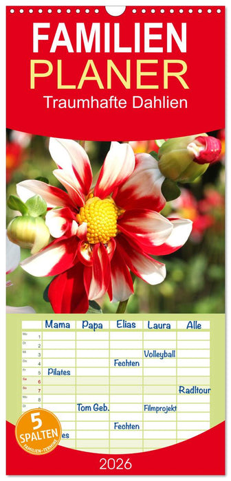 Traumhafte Dahlien (CALVENDO Familienplaner 2026)