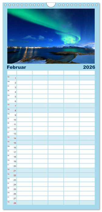 Magische Polarlichter der Erde (CALVENDO Familienplaner 2026)