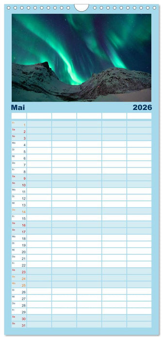 Magische Polarlichter der Erde (CALVENDO Familienplaner 2026)
