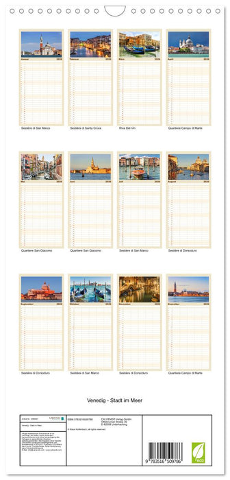 Venedig - Stadt im Meer (CALVENDO Familienplaner 2026)