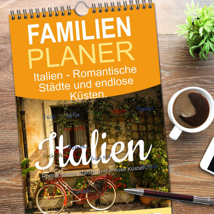 Italien - Romantische Städte und endlose Küsten. (CALVENDO Familienplaner 2026)