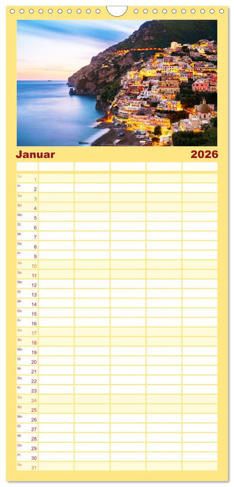 Italien - Romantische Städte und endlose Küsten. (CALVENDO Familienplaner 2026)