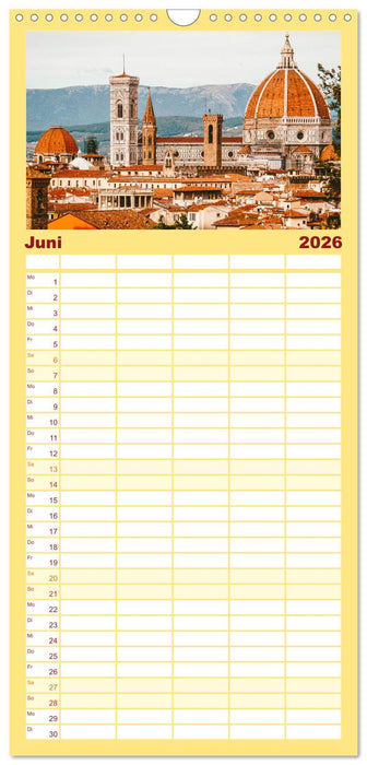 Italien - Romantische Städte und endlose Küsten. (CALVENDO Familienplaner 2026)