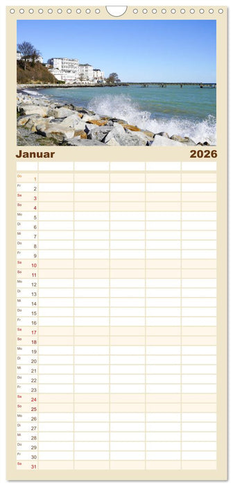 Urlaubsparadies Insel Rügen (CALVENDO Familienplaner 2026)