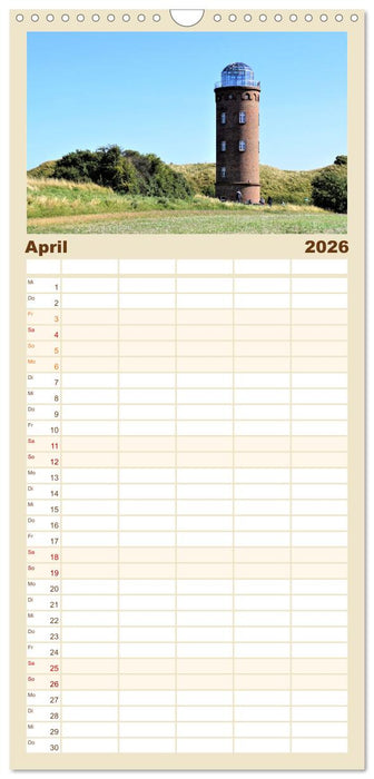 Urlaubsparadies Insel Rügen (CALVENDO Familienplaner 2026)