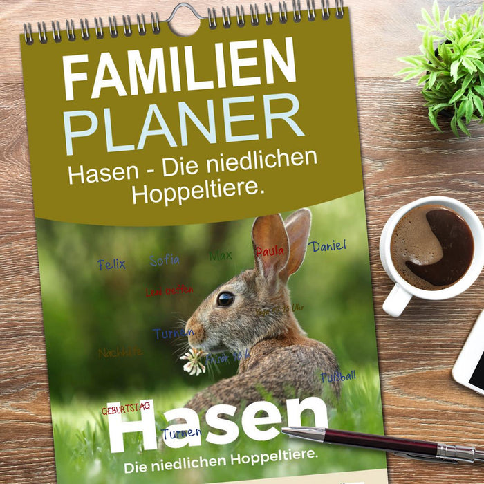 Hasen - Die niedlichen Hoppeltiere. (CALVENDO Familienplaner 2026)