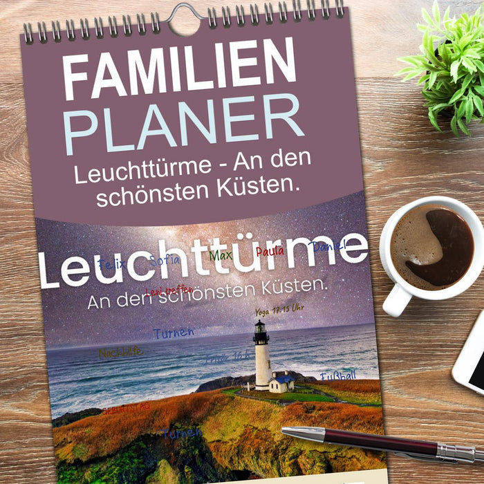 Leuchttürme - An den schönsten Küsten. (CALVENDO Familienplaner 2026)