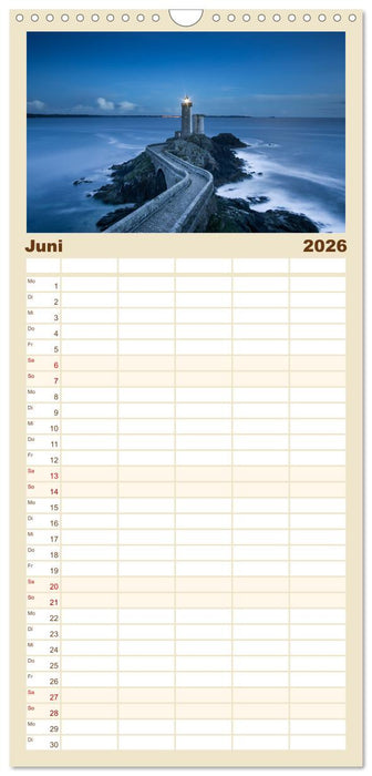 Leuchttürme - An den schönsten Küsten. (CALVENDO Familienplaner 2026)