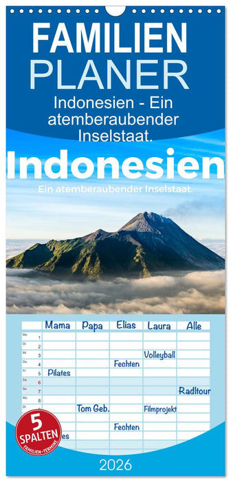 Indonesien - Ein atemberaubender Inselstaat. (CALVENDO Familienplaner 2026)