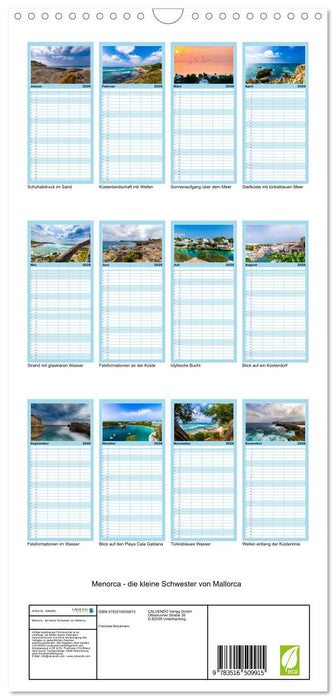 Menorca - die kleine Schwester von Mallorca (CALVENDO Familienplaner 2026)