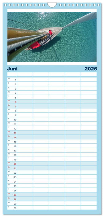 Segeln - Kurs aufs offene Meer. (CALVENDO Familienplaner 2026)