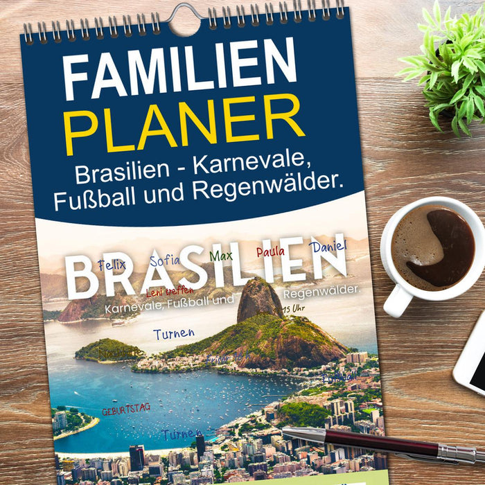 Brasilien - Karnevale, Fußball und Regenwälder. (CALVENDO Familienplaner 2026)