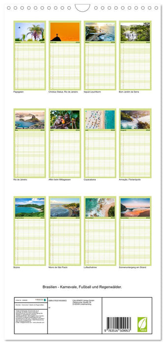 Brasilien - Karnevale, Fußball und Regenwälder. (CALVENDO Familienplaner 2026)