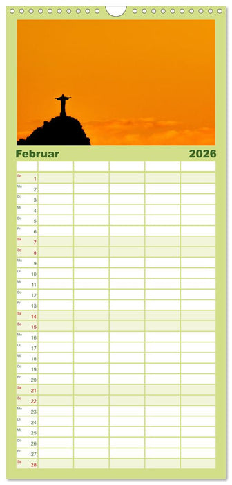 Brasilien - Karnevale, Fußball und Regenwälder. (CALVENDO Familienplaner 2026)
