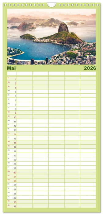 Brasilien - Karnevale, Fußball und Regenwälder. (CALVENDO Familienplaner 2026)