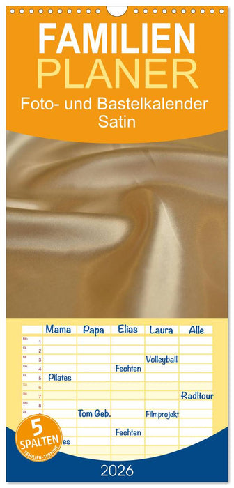 Foto- und Bastelkalender Satin - Stilvoll zum Selbstgestalten (CALVENDO Familienplaner 2026)
