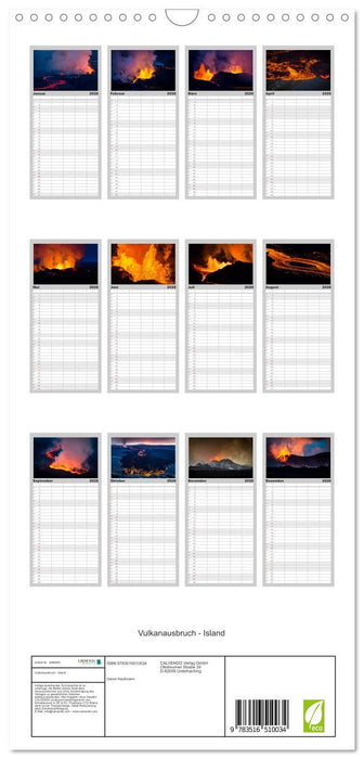 Vulkanausbruch - Island (CALVENDO Familienplaner 2026)