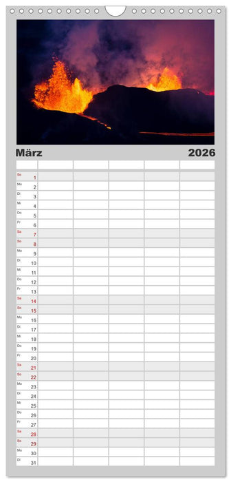 Vulkanausbruch - Island (CALVENDO Familienplaner 2026)
