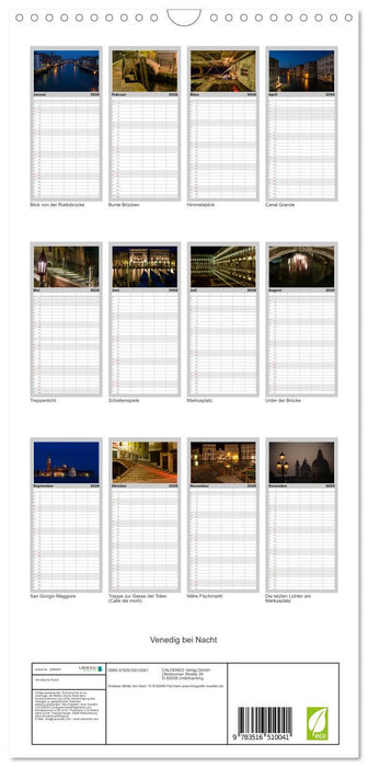 Venedig bei Nacht (CALVENDO Familienplaner 2026)