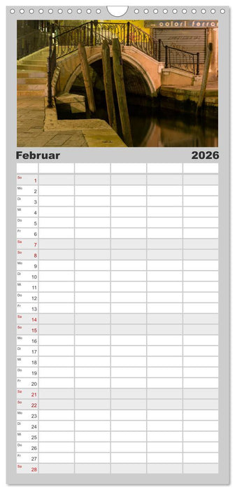 Venedig bei Nacht (CALVENDO Familienplaner 2026)