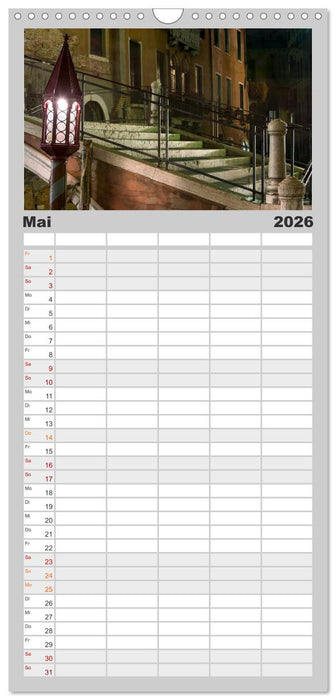Venedig bei Nacht (CALVENDO Familienplaner 2026)