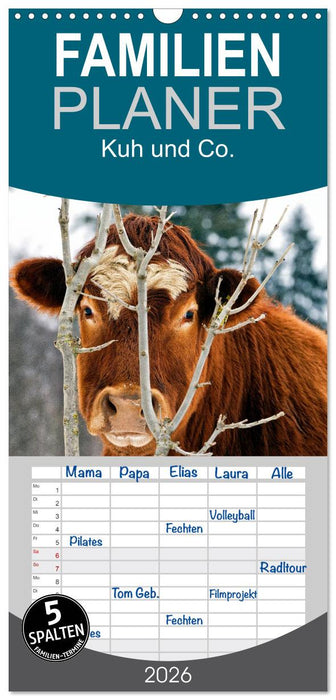Kuh und Co. (CALVENDO Familienplaner 2026)