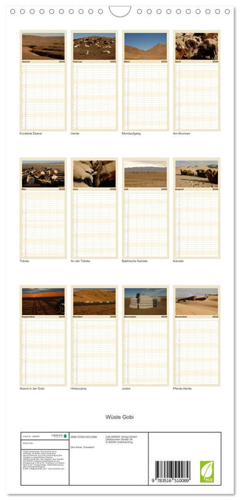 Wüste Gobi (CALVENDO Familienplaner 2026)