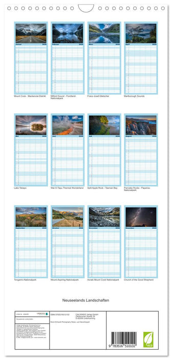 Neuseelands Landschaften (CALVENDO Familienplaner 2026)