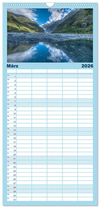 Neuseelands Landschaften (CALVENDO Familienplaner 2026)