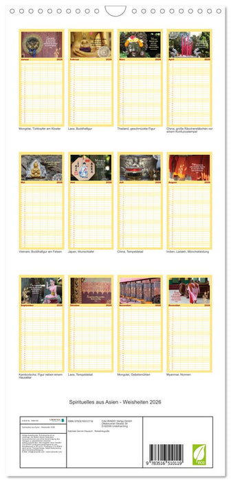 Spirituelles aus Asien - Weisheiten 2026 (CALVENDO Familienplaner 2026)