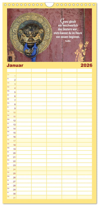 Spirituelles aus Asien - Weisheiten 2026 (CALVENDO Familienplaner 2026)