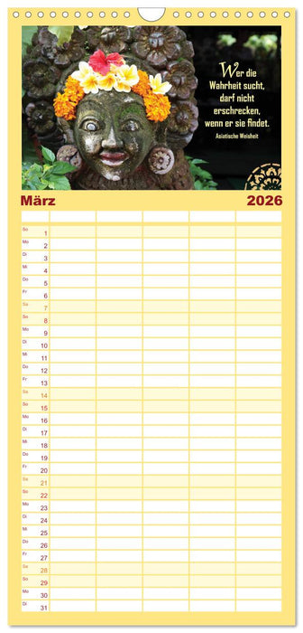 Spirituelles aus Asien - Weisheiten 2026 (CALVENDO Familienplaner 2026)