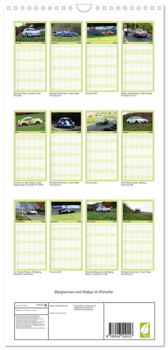 Bergrennen und Rallye im Porsche (CALVENDO Familienplaner 2026)
