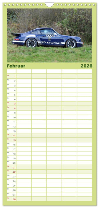 Bergrennen und Rallye im Porsche (CALVENDO Familienplaner 2026)