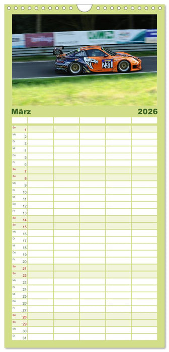 Bergrennen und Rallye im Porsche (CALVENDO Familienplaner 2026)