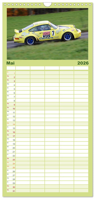 Bergrennen und Rallye im Porsche (CALVENDO Familienplaner 2026)