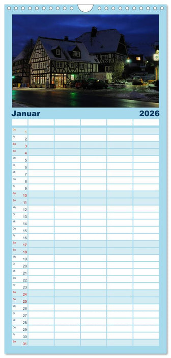 Blaue Stunde im Siegerland (CALVENDO Familienplaner 2026)