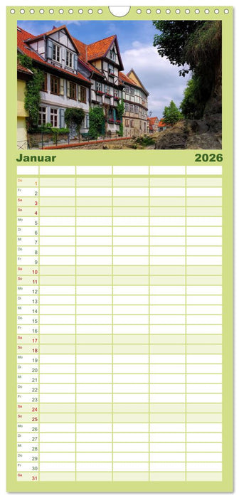 Quedlinburg - Welterbestadt im Harz (CALVENDO Familienplaner 2026)