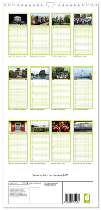 Vietnam – Land der Kontraste 2026 (CALVENDO Familienplaner 2026)