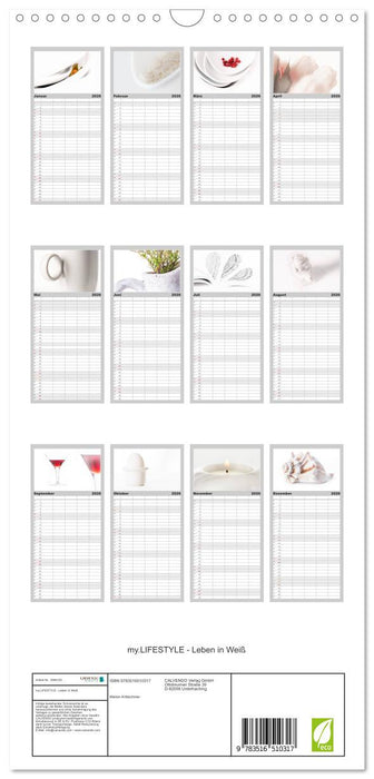 my.LIFESTYLE - Leben in Weiß (CALVENDO Familienplaner 2026)
