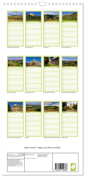 Saale-Unstrut - Region aus Wein und Stein (CALVENDO Familienplaner 2026)