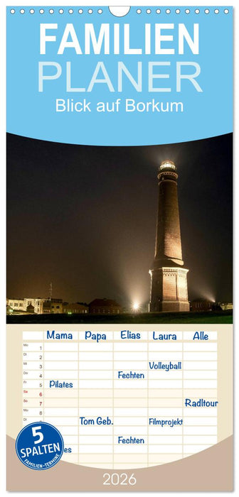 Blick auf Borkum (CALVENDO Familienplaner 2026)