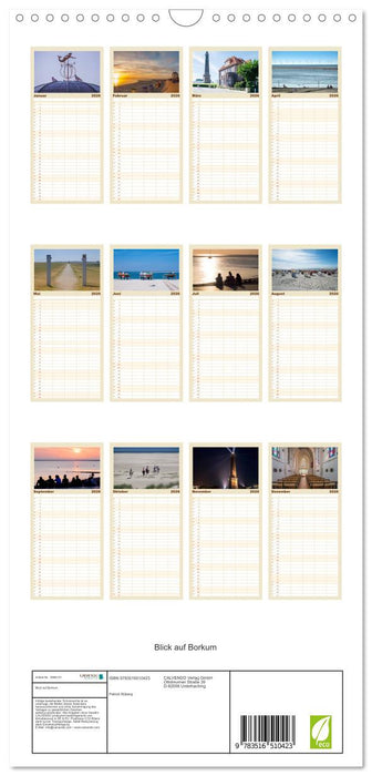Blick auf Borkum (CALVENDO Familienplaner 2026)