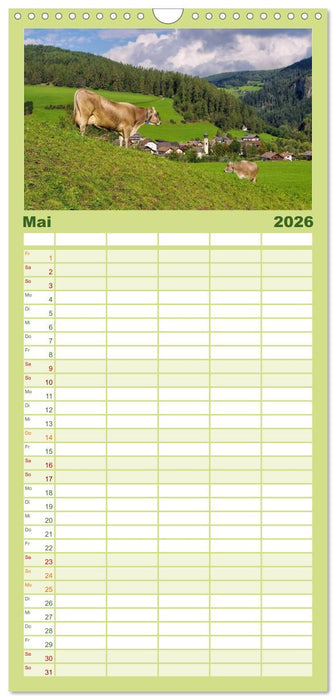 Pustertal - Das grüne Tal Südtirols (CALVENDO Familienplaner 2026)